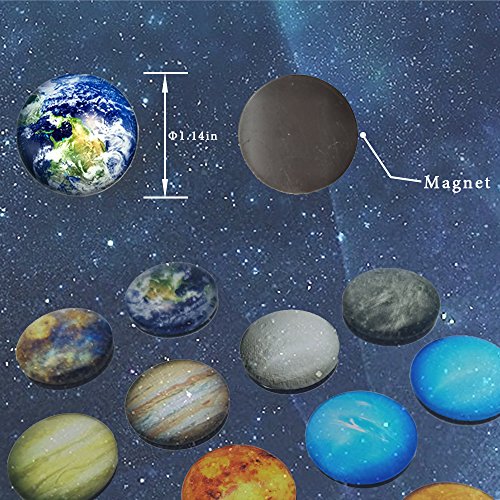 Ktdorns Planetary Fridge Magnets -14 Pack Refrigerator Magnets, Office Magnets, Calendar Magnet, Whiteboard Magnets,Perfect Decorative Magnet Set with Storage Box (Refrigerator Magnets)