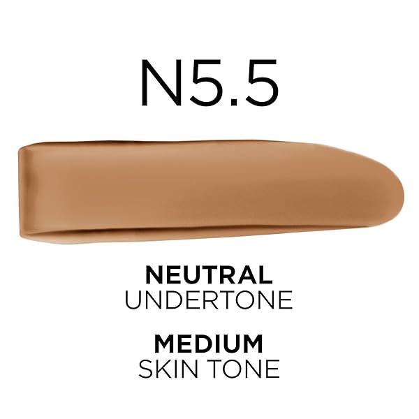 L’OREAL PARIS TRUE MATCH SUPER-BLENDABLE FOUNDATION, MEDIUM COVERAGE LIQUID FOUNDATION MAKEUP, N5.5, MEDIUM, 1 FL OZ