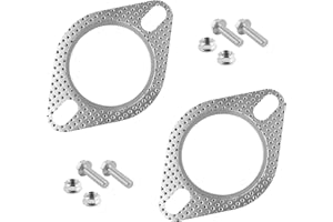 2PCS 2.5 Inch Exhaust Gasket OEM with 120-06310-0002,Heavy Duty Exhaust Flange Gasket with 4 Set Bolts and Nuts,Professional 