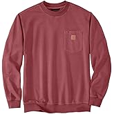 Carhartt mens Relaxed Fit Midweight Garment Dye French Terry Crewneck Pocket Sweatshirt