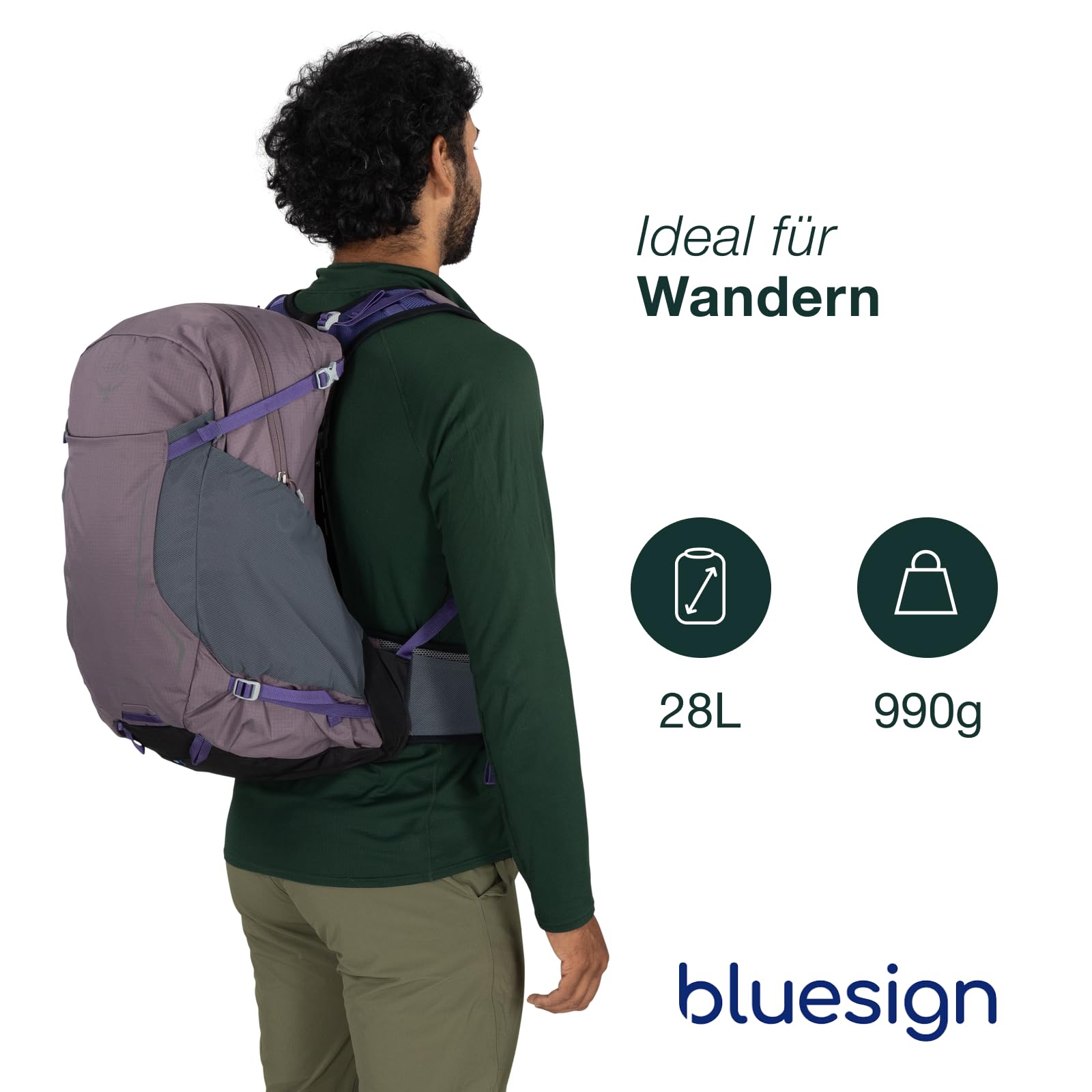 Osprey Hikelite Unisex-Wanderrucksack, 28L, Cascade Blue 2