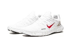 Nike Men's Free Run 5.0 Sneaker, White/Siren Red, 10