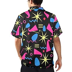HUGLAZY 80s 90s Shirt for Men Hawaiian Shirts Short