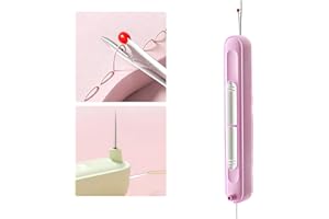 JELLATANTE Upgraded 2 in 1 Needle Threaders Seam Ripper,Sewing Supplies,Multifunctional Sewing Tool, Quick Sewing Machine Loop Automatic Needle Threaders (Purple)