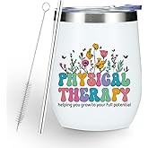Funny Physical Therapy Physical Therapist Gifts Wine Tumbler Occupational Therapy Gifts for Women Men Doctor Coworker Assistant Office Birthday Christmas Insulated Wine Glasses 12 oz Tumbler