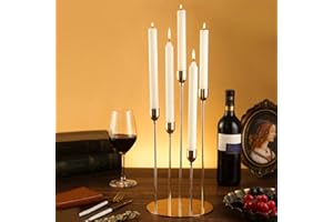 VINCIGANT Christmas Decorations Metal Candlestick Holder Centerpieces for Table,2Pcs Gold Taper Candle Holder for Valentine's Day Wedding Dinning Decoration（Candle Excluded）