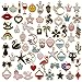 iloveDIYbeads 60pcs Mixed Assorted Gold Plated Enamel Animals Fruit Moon Star Dainty Dangle Charm Pendant for DIY Jewelry Making Necklace Bracelet Earring DIY Jewelry Accessories Charms (M330)