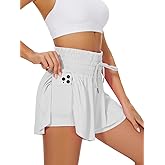 Heyielda High Waist Flowy Athletic Shorts for Women High Rise Workout Gym Butterfly Shorts