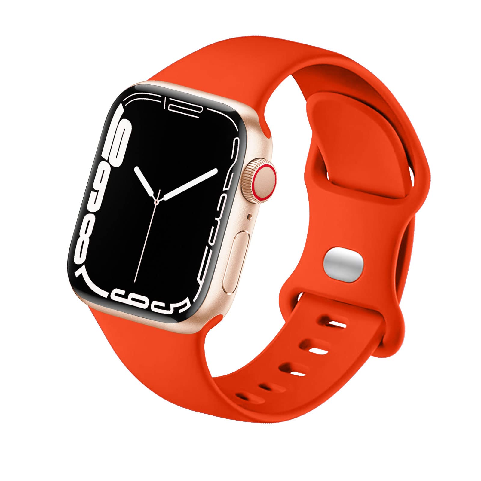 HdanMole Sport Strap Compatible with Apple Watch Straps 40mm 38mm 41mm 42mm 44mm 45mm 46mm, Silicone Strap Replacement for iWatch Bands Series 11 10 9 8 7 6 5 4 SE 3 2 1 Women Men, Orange