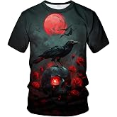 QTAGTESS Novelty Men's Gothic Skull T-Shirt Dark Fantasy Graphic Tee Shirt