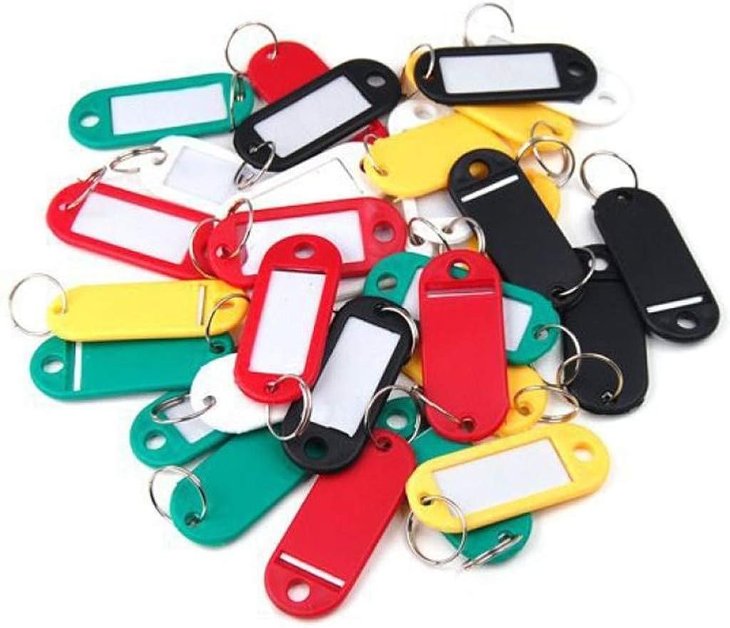 Lelili 50Pieces Plastic Key Tags ssorted Key Rings ID Tags