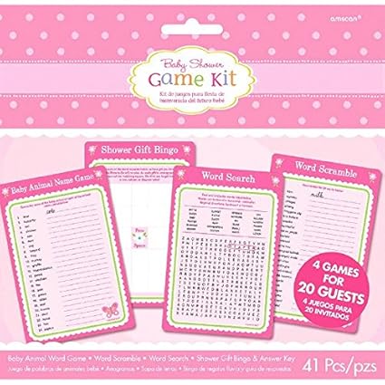 Amazon Com Amscan Dainty Welcome Little One Girl Baby Shower Game