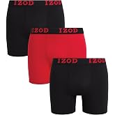 IZOD Mens Boxer Briefs 3/6 Pack Moisture-Wicking Tagless Boxers | Smooth Breathable Knit Feels Soft Against Skin, No-Fly Front Gives a Clean Profile Under Clothes