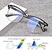 Unisex Blue Light Blocking Glasses Square/Half Frame Eyeglasses Frame Anti Blue Ray for Computer Game Eyewear