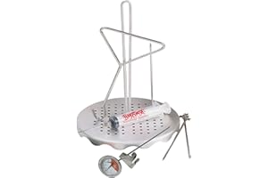 Bayou Classic 0835 Complete Poultry Rack Set Includes Perforated Aluminum Rack Lift Hook 2-oz Seasoning Injector 12-in Fry Thermometer and 3 Detachable Skewers