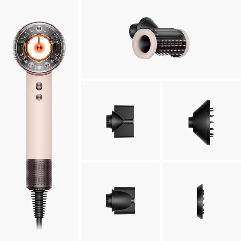 Supersonic Nural™ sèche‑cheveux Straight+Wavy – séchage rapide et intelligent sans dommages causés par la chaleur, ajustement automatique de température, inclus 5 accessoires intelligents