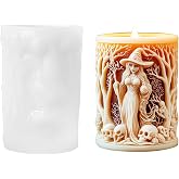 Halloween Candle Mold for Candle Making, 3DSilicone Mold for Resin Casting DIY Plaster Polymer Clay Home Decoration (Witch)