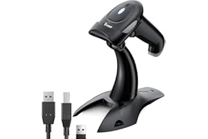 Eyoyo 2D Barcode Scanner with Stand, Bluetooth, & 2.4G Wireless & USB Wired QR Code Scanner, Handheld & Handsfree Bar Code Re