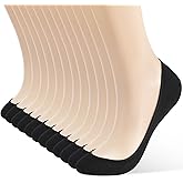 AHOVIT 6 Pairs No Show Socks Womens, Ultra Low Cut Liner Non Slip Footies Socks for Flats Invisible Boat Shoe Size 5-8/9-11