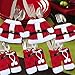 Holders Knife and Fork Bags Table Decoration ,Traditional Red and White Santa Suit Christmas Silverware Holder,3 sets,6 pcs