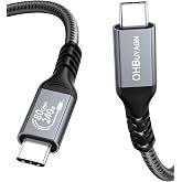 OHBUYAGN USB4 for Thunderbolt 5 Cable 3.3FT, 80Gbps, 240W, Dual 8K Display | with 120Gbps Bandwidth, Braided USB C Video Cable Compatible for Thunderbolt 4/5, SSD, MacBook, iPhone17/16