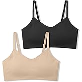 SALIA GIRL Soft Fixed Padding Training Bras for Girls, Seamless Cami Sports Bras for Teens 10-14, Adjustable Strap Design