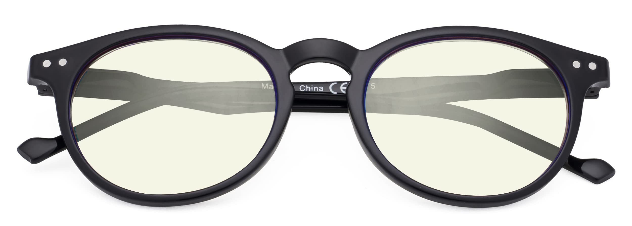 CessBlu Ladies Computer Glasses Round Oval Blue Light Filter Reading Eyeglasses Women(Black) +2.0 — image 1