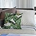 HGOD DESIGNS Palm Leaves Decorative Throw Pillow Cover Case,Tropical Palm Leaves Jungle Leaf Cotton Linen Outdoor Pillow Cases Square Standard Cushion Covers for Sofa Couch Bed 18x18 inch Green