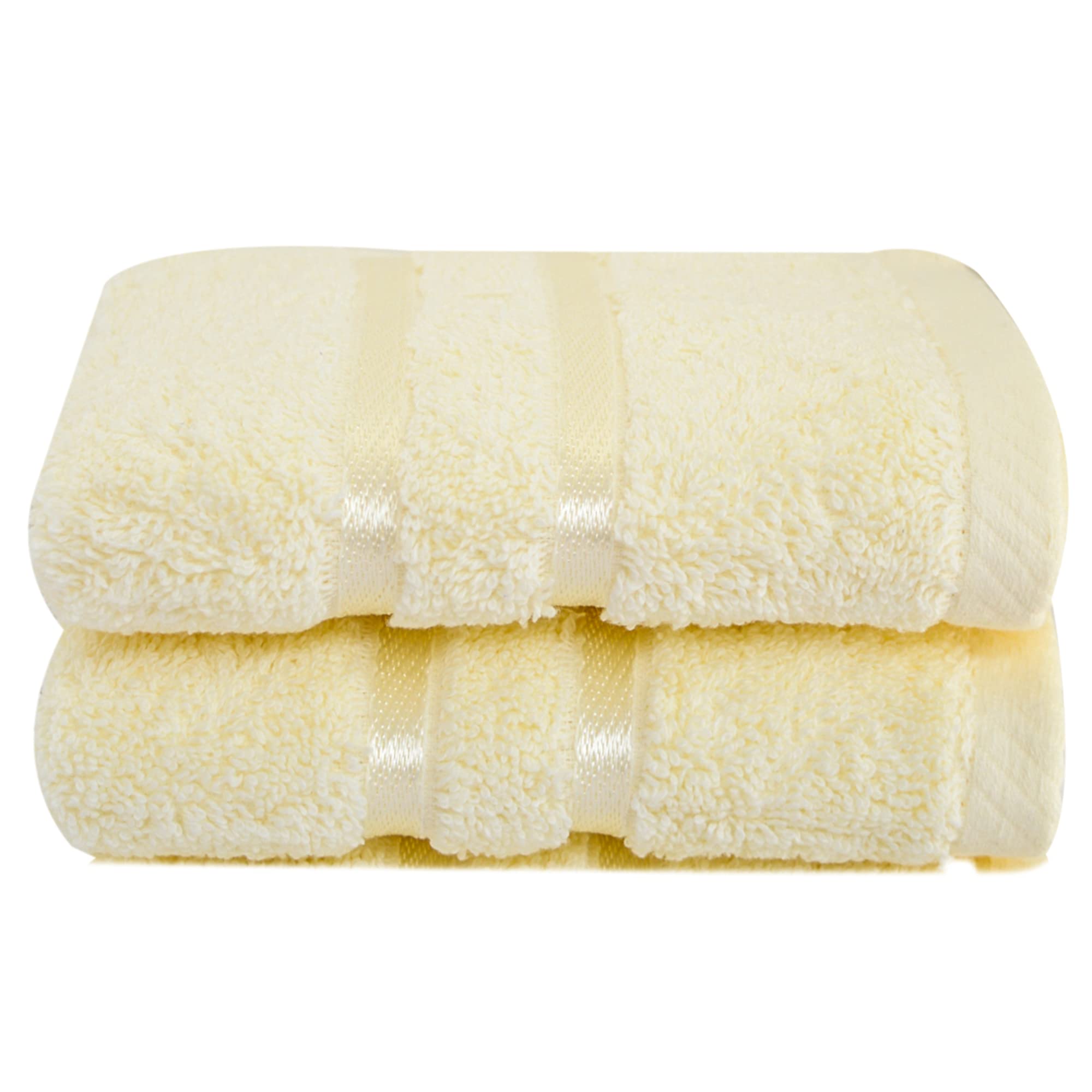 Towelogy® 600GSM Cotton Washcloths Multipack Quick Dry Flannels Face Towels Hotel Spa Bathroom Make Up Remover Cloths 30x30cm (Cream, Pack Of 2)