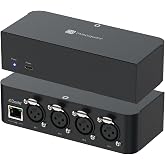MAXSQUARE Dante Audio 4 Channel Analog Audio Network Interface Box, Four 3-Pin XLR inputs, PoE, Aluminum Housing, TAA Compliant (MSQ-3900D)