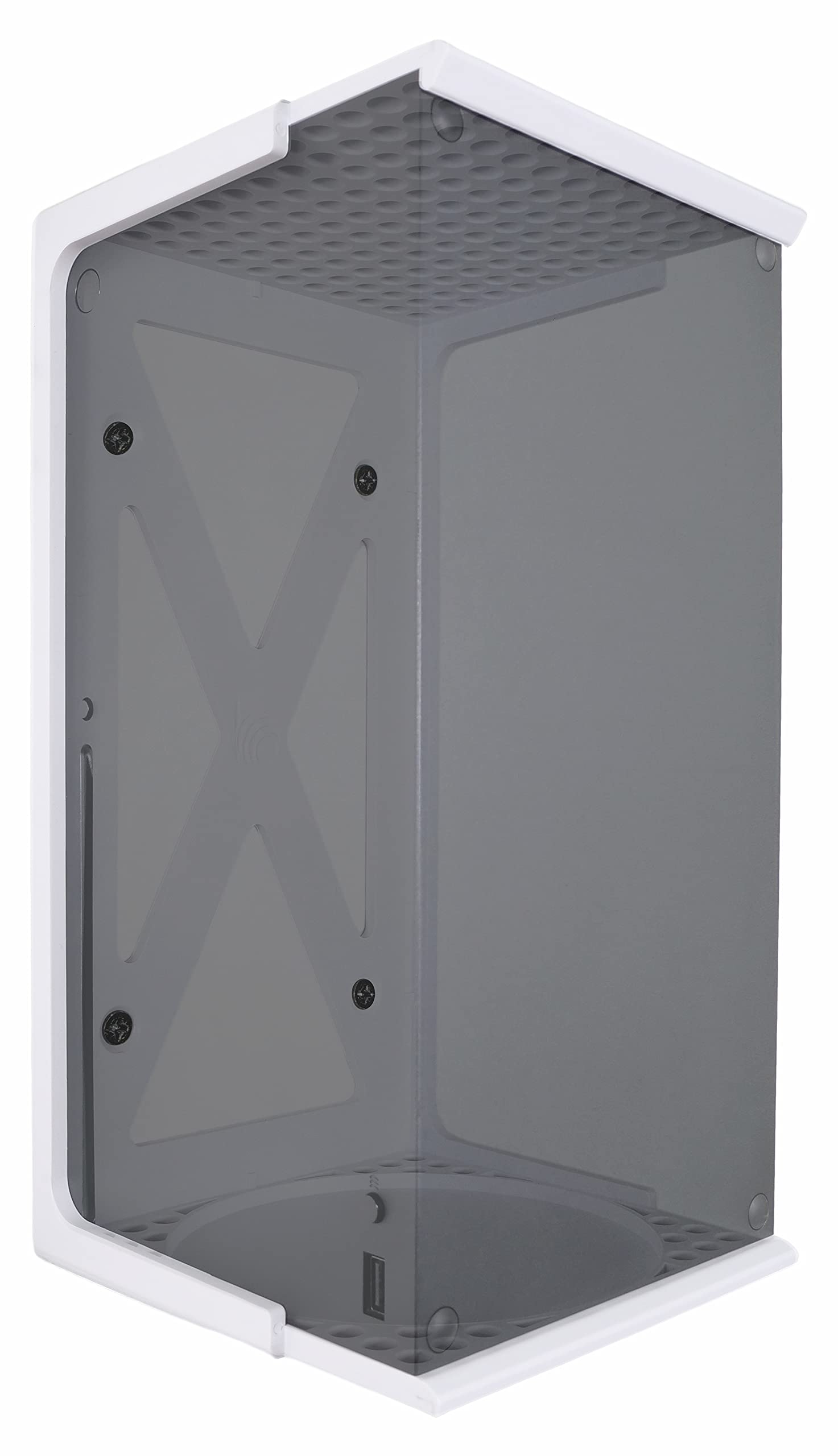 Q-View Xbox Series X Wall Mount Clip Bracket by NV - Plastic - Signature X Design - Made in UK (White)