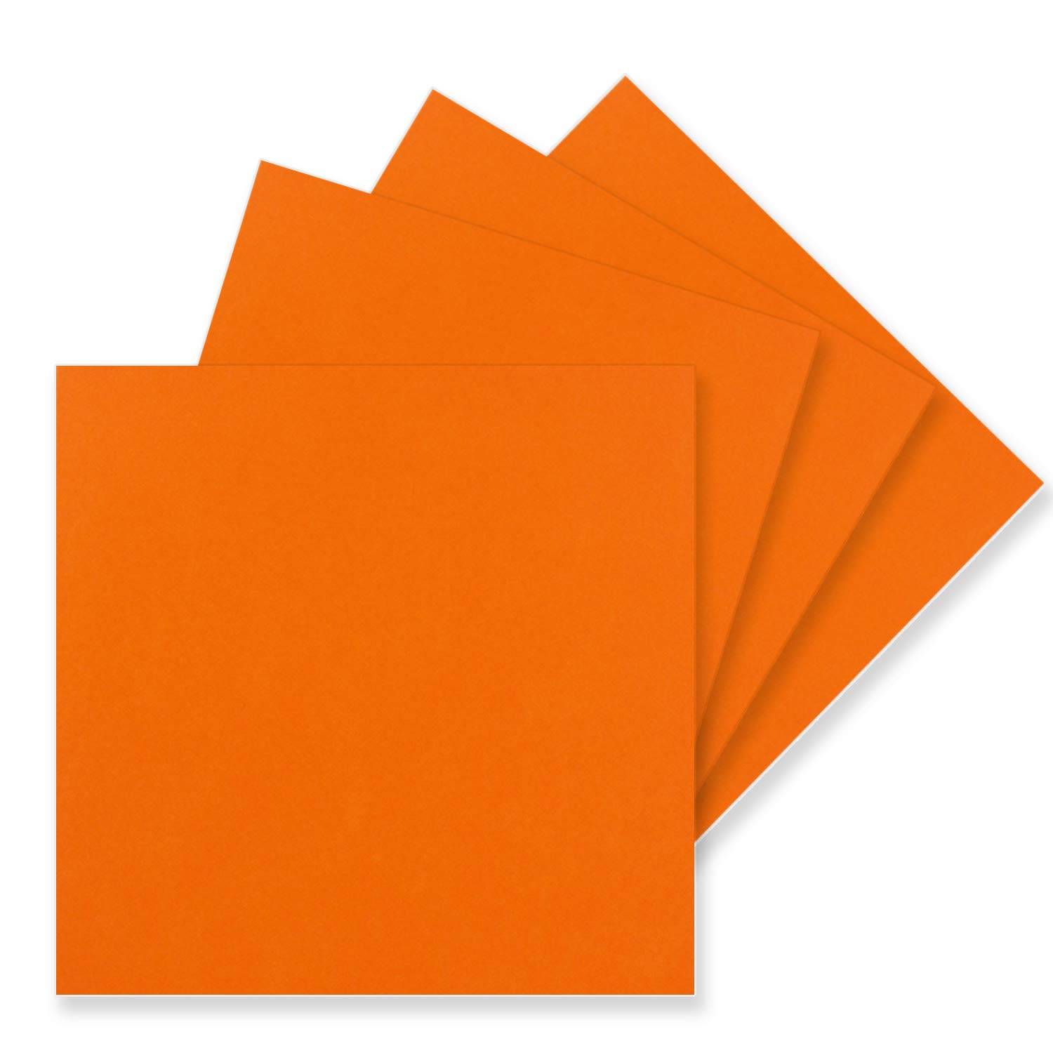 FarbenFroh by GUSTAV NEUSER 50 single cards square 15 x 15 cm in orange 240 g/m² blank craft cards, postcards, craft cardboard in clay paper quality