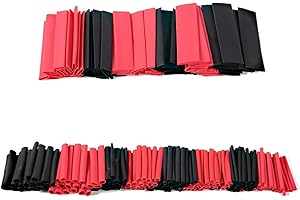 270pcs Heat Shrink Tubing Kit - 7 Sizes, 2 Colors (Black, Red), Easy to Use - Suitable for Small Electronics