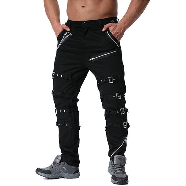 Dead handmade Threads Goth Black Buckles Zips Straps Trousers Goth