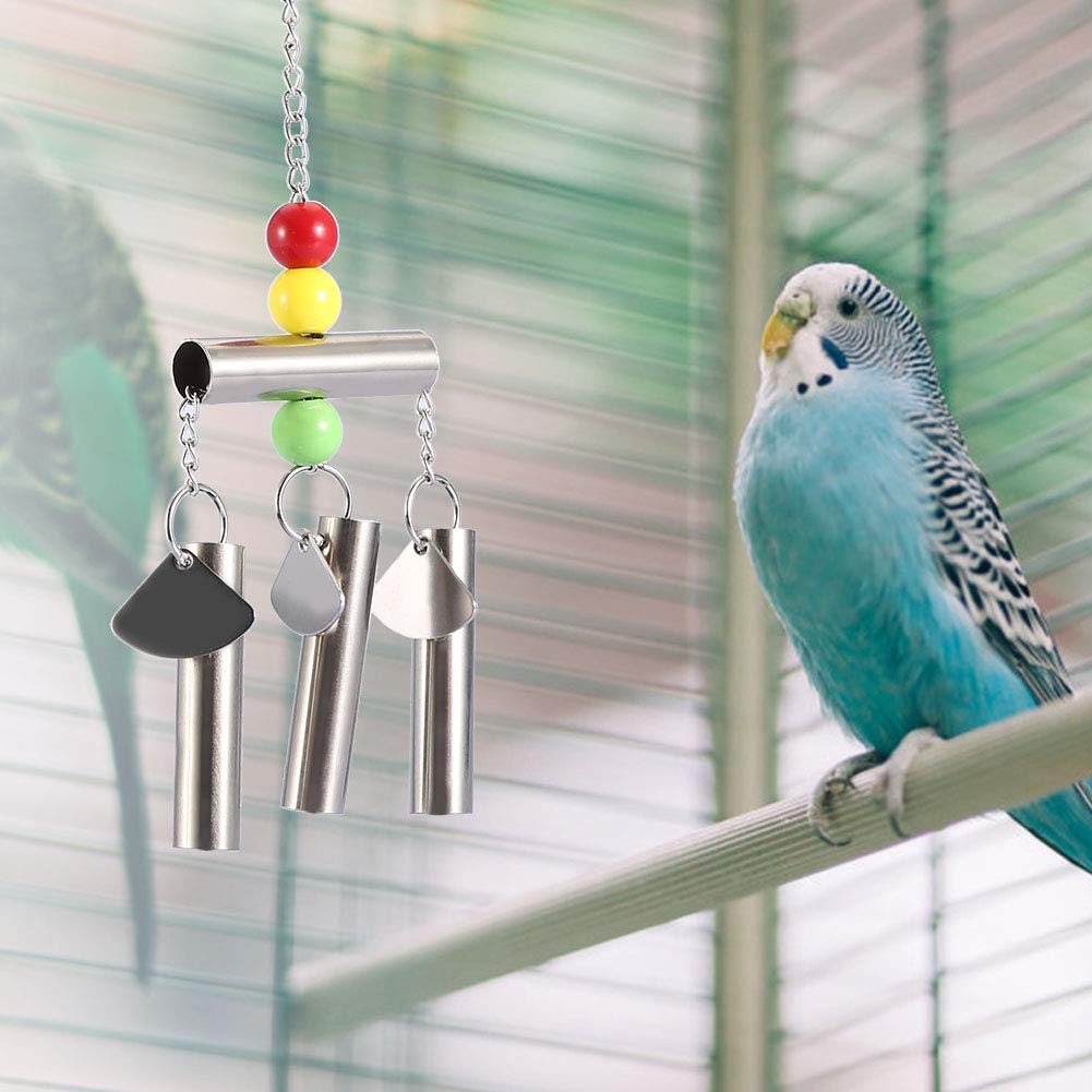 Fdit Bird Cage Hanging Bells Toy Bells Stainless Steel Bell Toy for Birds Parrot Standing Toy for Parrot Macaw African Greys Budgies Cockatoo Parakeet