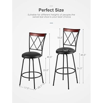 Buy Kealive Bar Stools Set Of 3 Adjustable Height Pu Leather Barstools Swivel Metal Counter Chair With High Back And Circular Footrest Bistro Pub Breakfast Kitchen Chairs Online In Kazakhstan B07yzc225f
