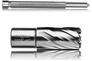 ANGELSWORD HSS Annular Cutter Diameter 13/16", Cutting Depth 1" High Speed Steel, Mag Drill Bits Kit for Magnetic Drill Press, with One 1/4"*3" Pilot Pin