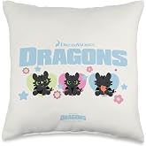 DreamWorks Dragons Toothless Cute Trio Throw Pillow