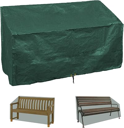 RICHIE Garden Bench Cover 163x66x63/89cm 3 Seater Waterproof UV Green