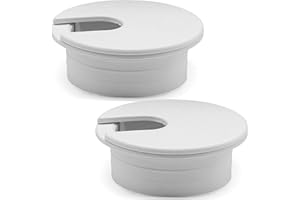 Litoexpe White Desk Cord Grommets 1-1/2 Inch, Plastic Grommet Cable Hole Cover for Office Equipment, Computer Desk Wires - 2 Pieces