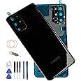 s20 Plus Back Glass Replacement Rear Housing Cover Door for Samsung Galaxy s20 + Plus 6.7Inch with Camera Glass Lens and Frame Tape (Black)
