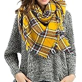 RACHAPE Women Elegant Warm Blanket Scarf Plaid Wrap Shawl Winter