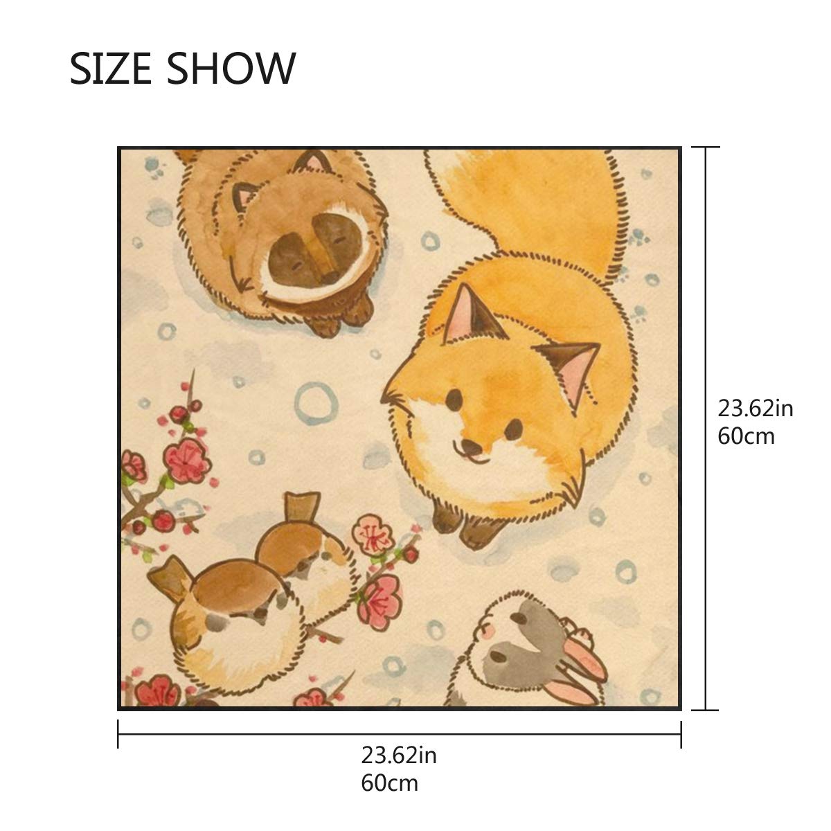 XLING Fashion Square Scarf Vintage Animal Fox Bird Rabbit Lightweight Sunscreen Silk Scarves Muffler Hair Wrap Headscarf Neckerchief for Women Men XLING Fashion Square Scarf Vintage Animal Fox Bird Rabbit Lightweight Sunscreen Silk Scarves Muffler Hair Wrap Headscarf Neckerchief for Women Men