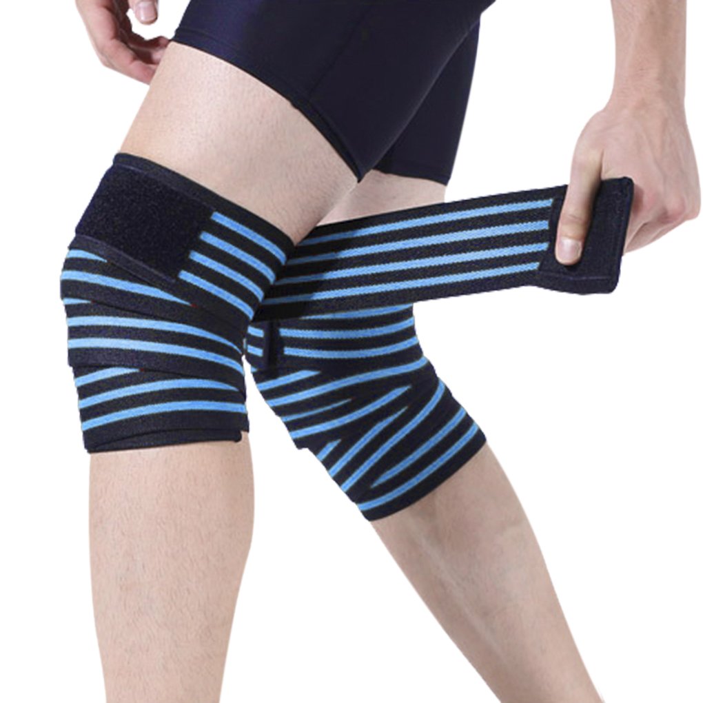 IPENNY No-slip Compression Knee Strap Elastic Weightlifting Knee Support Brace Gym Squat Training Knee Wrap Patella Calf Guard for Exercise Work Lifting Strengthen Training Workout Gym Home,1 Pair
