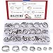 Hilitchi 70Pcs Single Ear Stepless Hose Clamps Stainless Steel Cinch Clamp Rings Hose Clamps Kit for Tubing Pipes with Storage Box primary