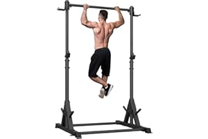 Jusgym Pull Up Station, Strength Training Workout Pull Up Bar Free Standing for Home Gym, Adjustable Heavy Duty Pullup Bar Station Outdoor/Indoor, 600LBS Weight Capacity