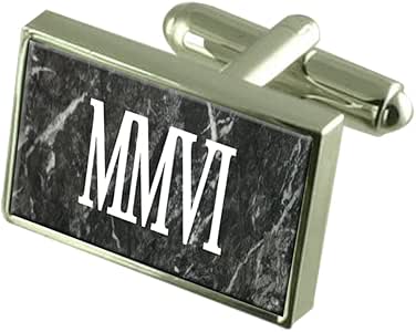 Amazon.com: 2006 Birthday Year Cufflinks Roman Numeral Number in Black