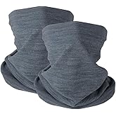 KGC 2 Pack Winter Neck Warmer Gaiter Fleece Windproof Face Mask Cover Cold Weather Scarf for Men & Women