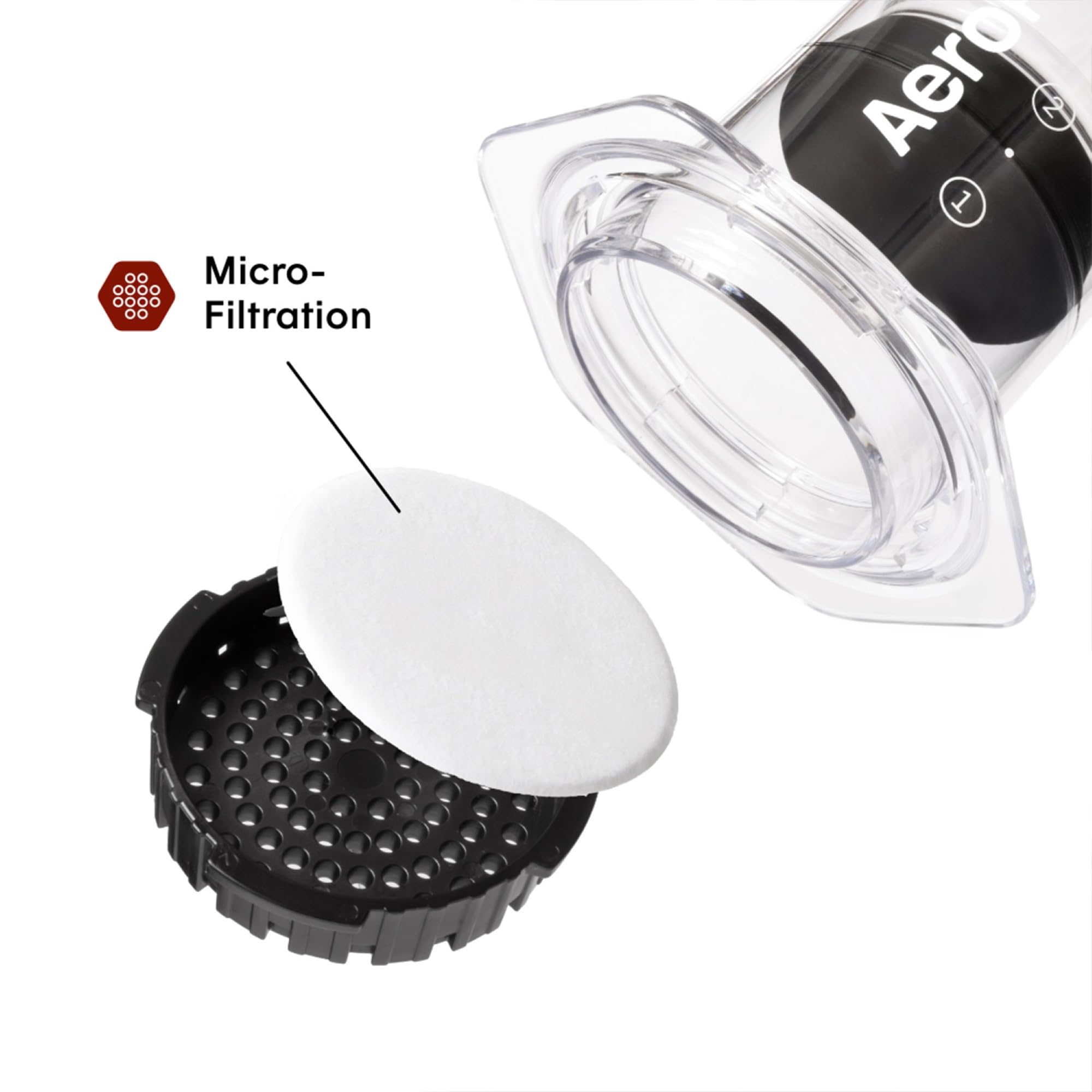 AeroPress Clear Coffee Press - All-in-One French Press, Pour-Over & Espresso Style Manual Brewer, 2 Min Brew for Less Bitterness, More Flavor, Small Portable Coffee Maker, Travel & Camping
