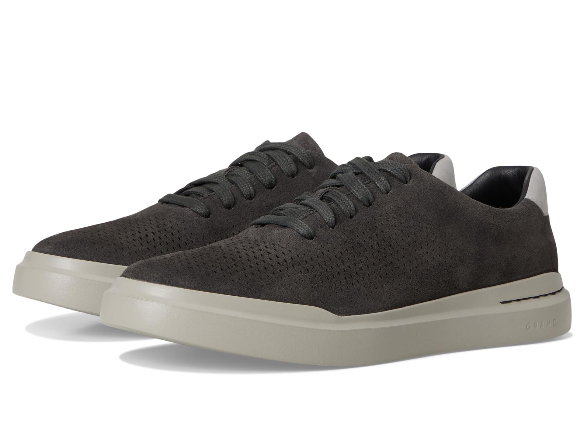 Cole Haan Men's Grandpro Rally Laser Cut Sneakers, Raven Suede/Paloma/Paloma, 8.5-M US Image